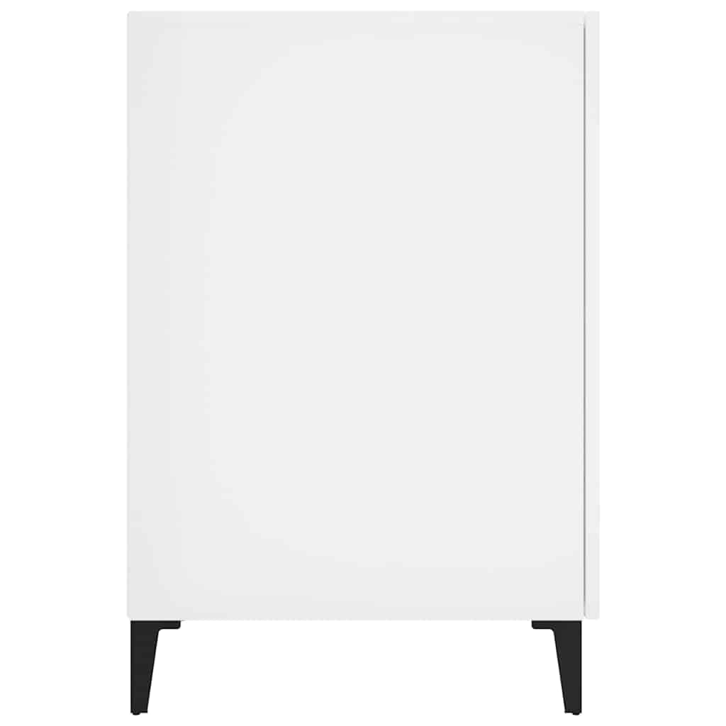 Desk High Gloss White 140x50x75 cm Engineered Wood