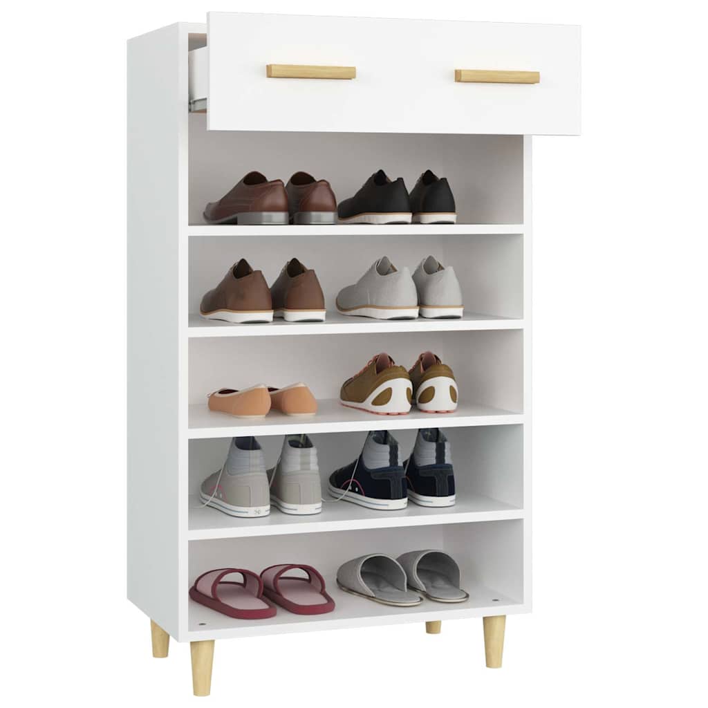 812780 vidaXL Shoe Cabinet White 60x35x105 cm Engineered Wood