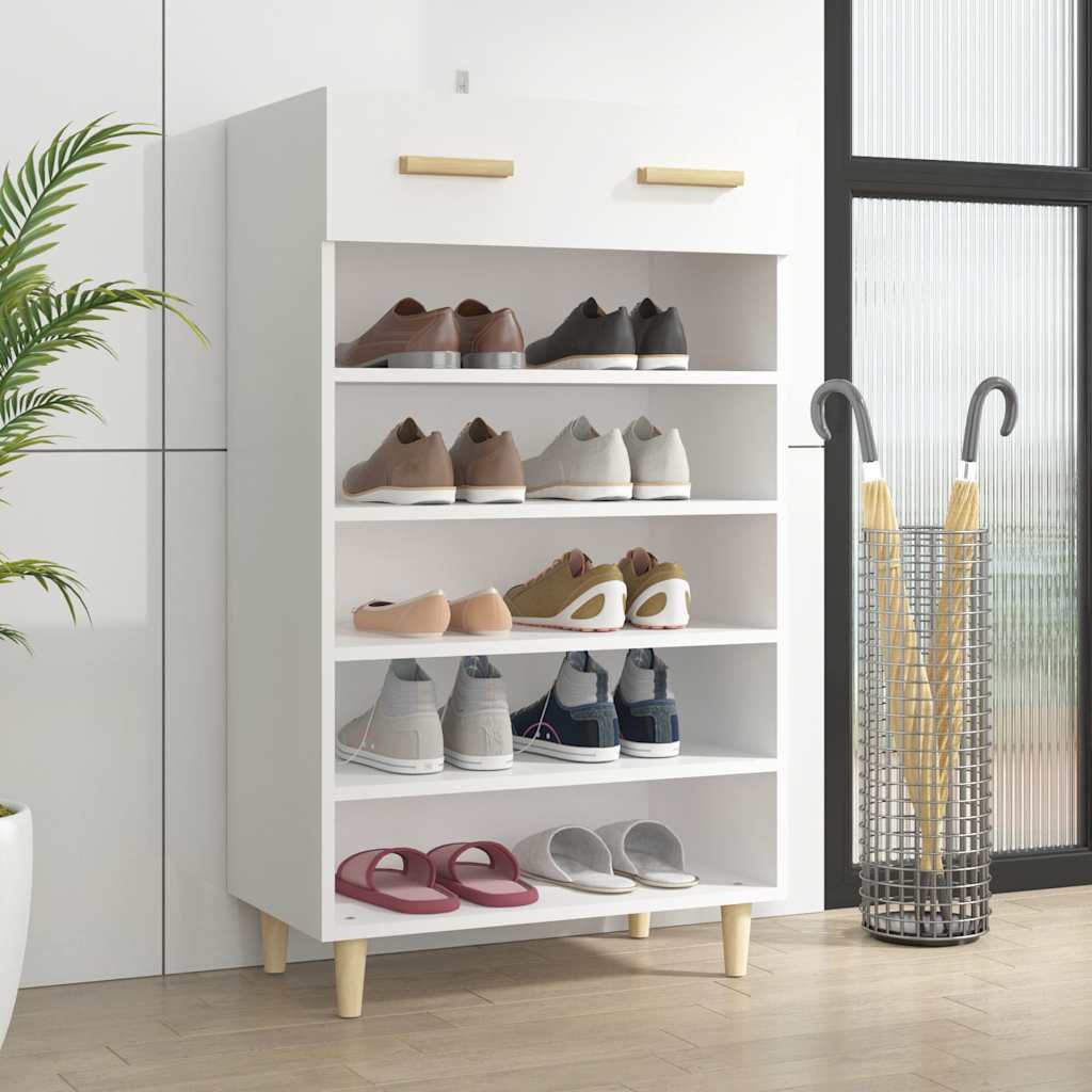 812780 vidaXL Shoe Cabinet White 60x35x105 cm Engineered Wood