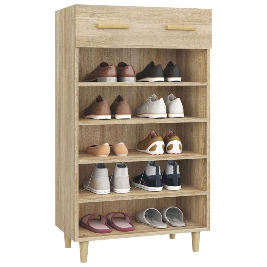 Shoe Cabinet Sonoma Oak 60x35x105 cm Engineered Wood