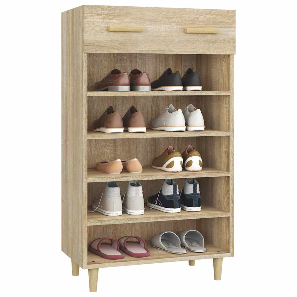 812783 vidaXL Shoe Cabinet Sonoma Oak 60x35x105 cm Engineered Wood