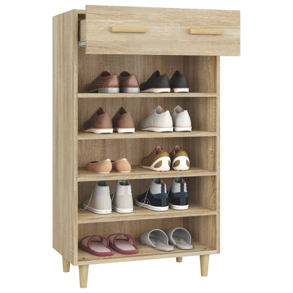 Shoe Cabinet Sonoma Oak 60x35x105 cm Engineered Wood