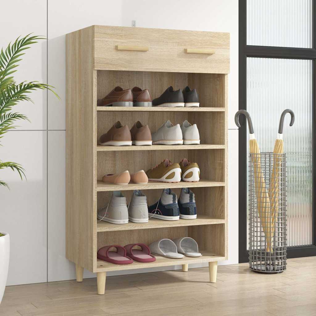 812783 vidaXL Shoe Cabinet Sonoma Oak 60x35x105 cm Engineered Wood