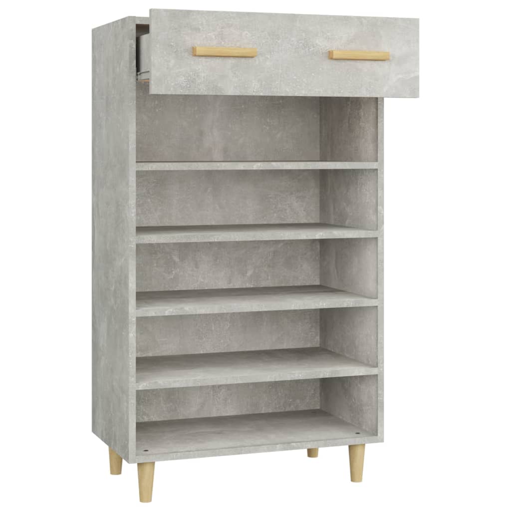 Shoe Cabinet Concrete Grey 60x35x105 cm Engineered Wood