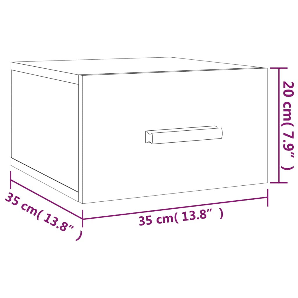 vidaXL Wall-mounted Bedside Cabinets 2 pcs White 35x35x20 cm