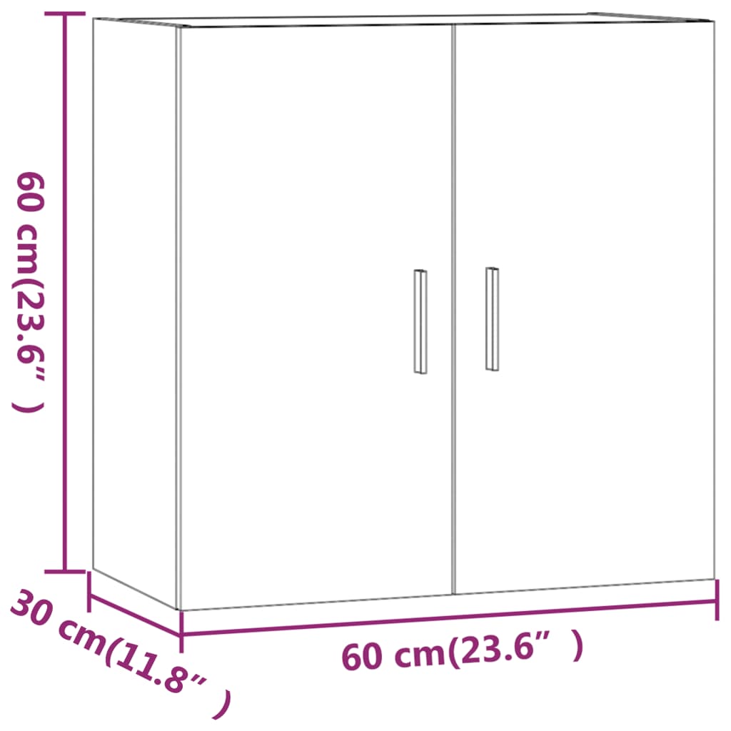 vidaXL Wall Cabinet Sonoma Oak 60x30x60 cm Engineered Wood