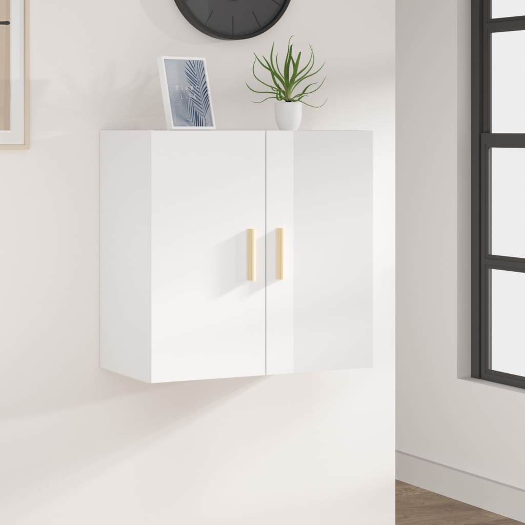 Wall Cabinet High Gloss White 60x30x60 cm Engineered Wood