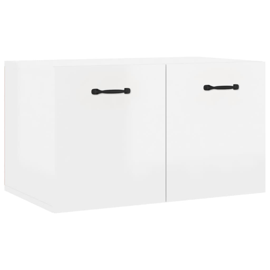 vidaXL Wall Cabinet High Gloss White 60x 36.5x35 cm Engineered Wood