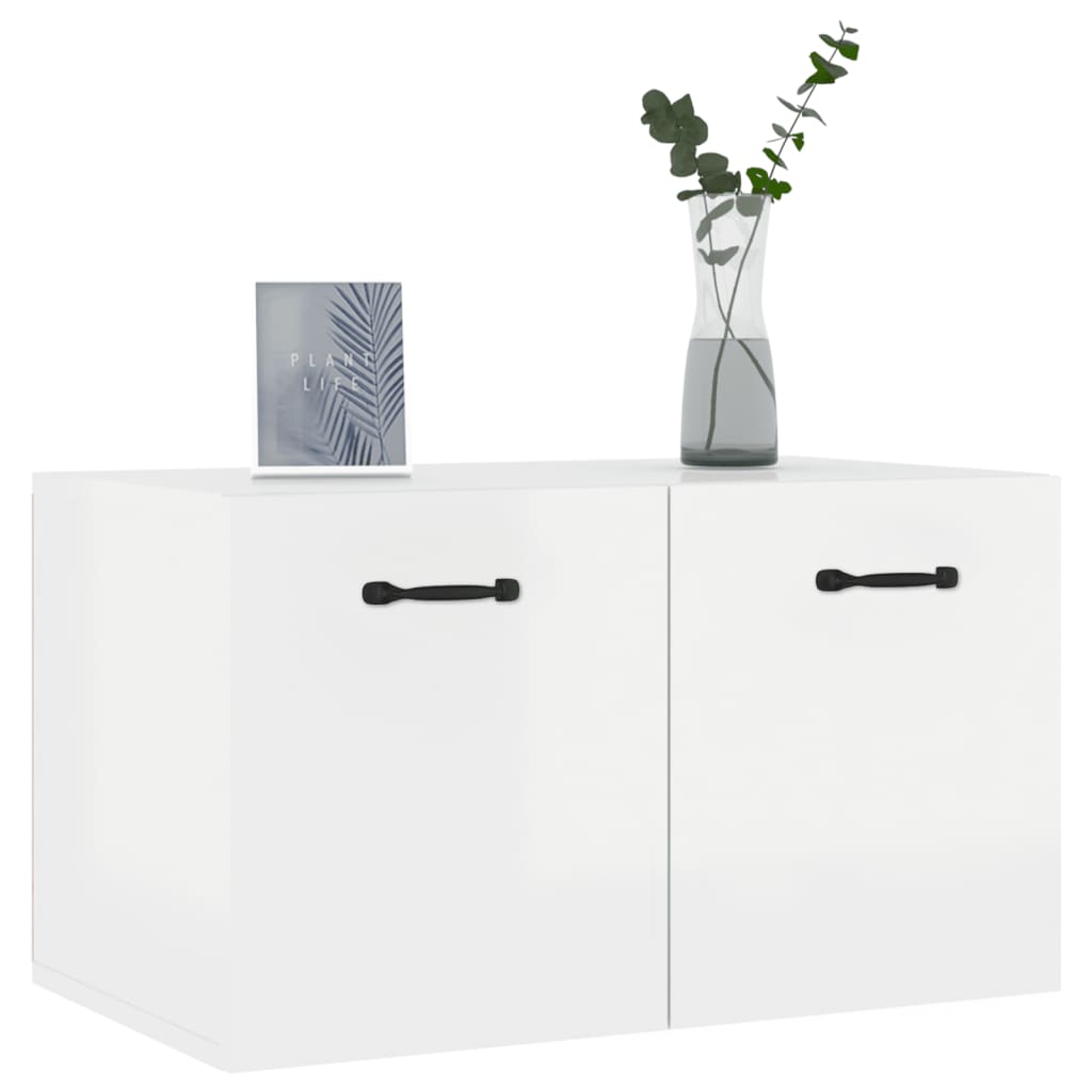 vidaXL Wall Cabinet High Gloss White 60x 36.5x35 cm Engineered Wood