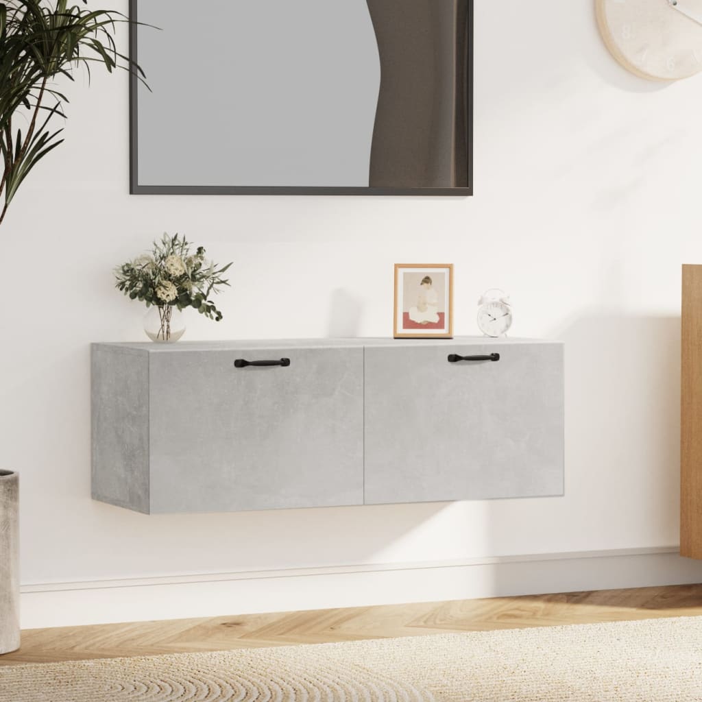 vidaXL Wall Cabinet Concrete Grey 100x36.5x35 cm Engineered Wood