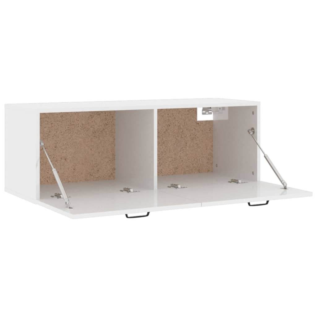 Wall Cabinet High Gloss White 100x36.5x35 cm Engineered Wood