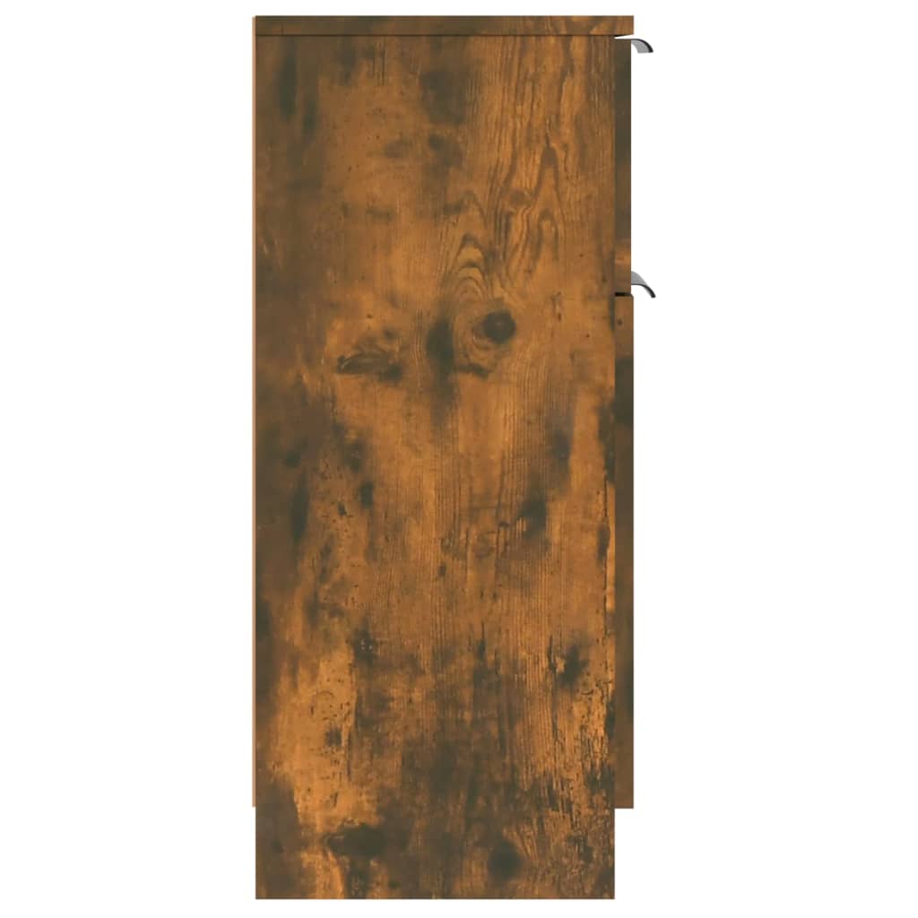 vidaXL Sideboards 2 pcs Smoked Oak 30x30x70 cm Engineered Wood