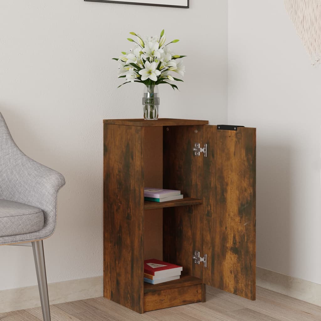 Sideboard Smoked Oak 30x30x70 cm Engineered Wood