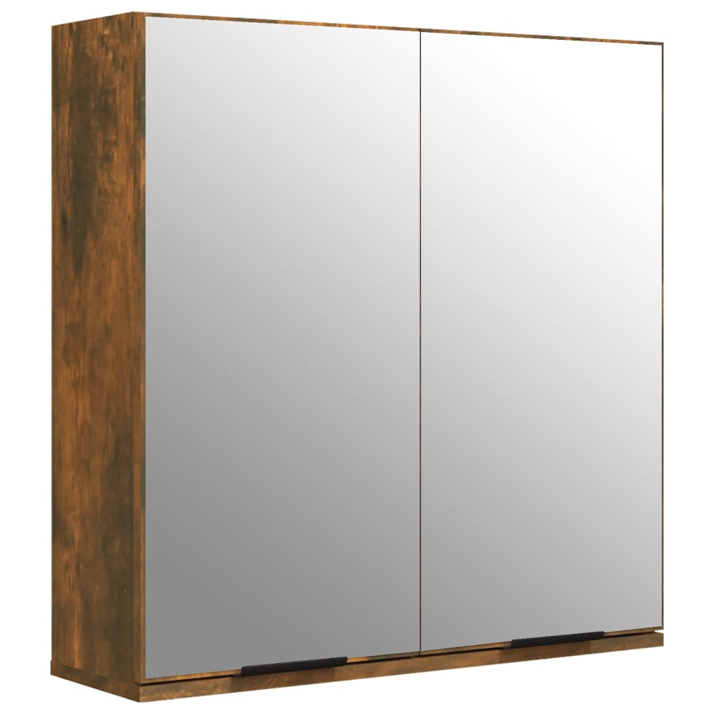 vidaXL Bathroom Mirror Cabinet Smoked Oak 64x20x67 cm