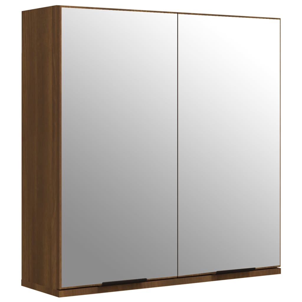 vidaXL Bathroom Mirror Cabinet Brown Oak 64x20x67 cm