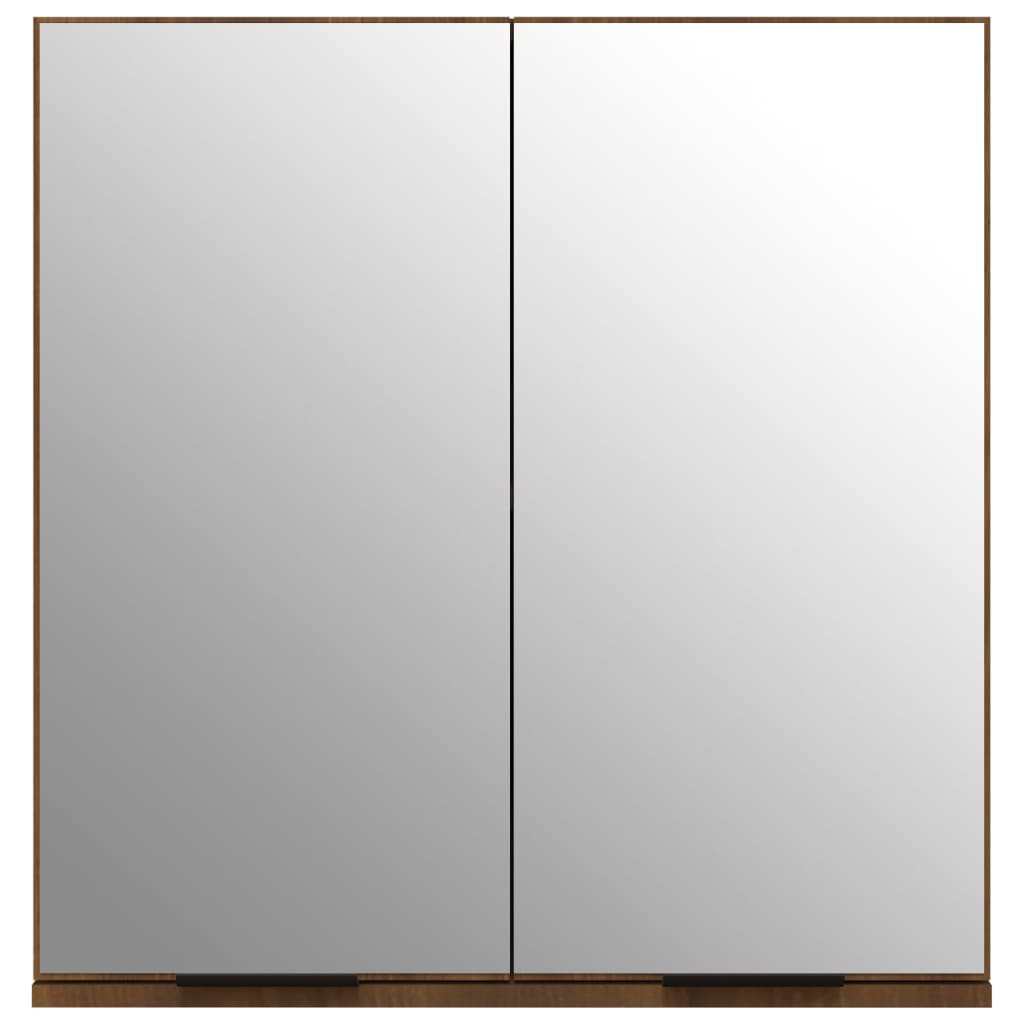 vidaXL Bathroom Mirror Cabinet Brown Oak 64x20x67 cm