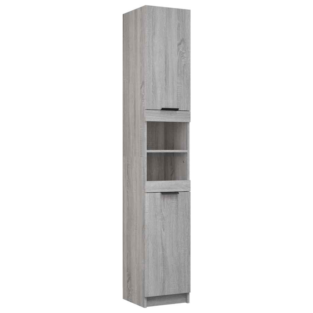 Bathroom Cabinet Grey Sonoma 32x34x188,5 cm Engineered Wood