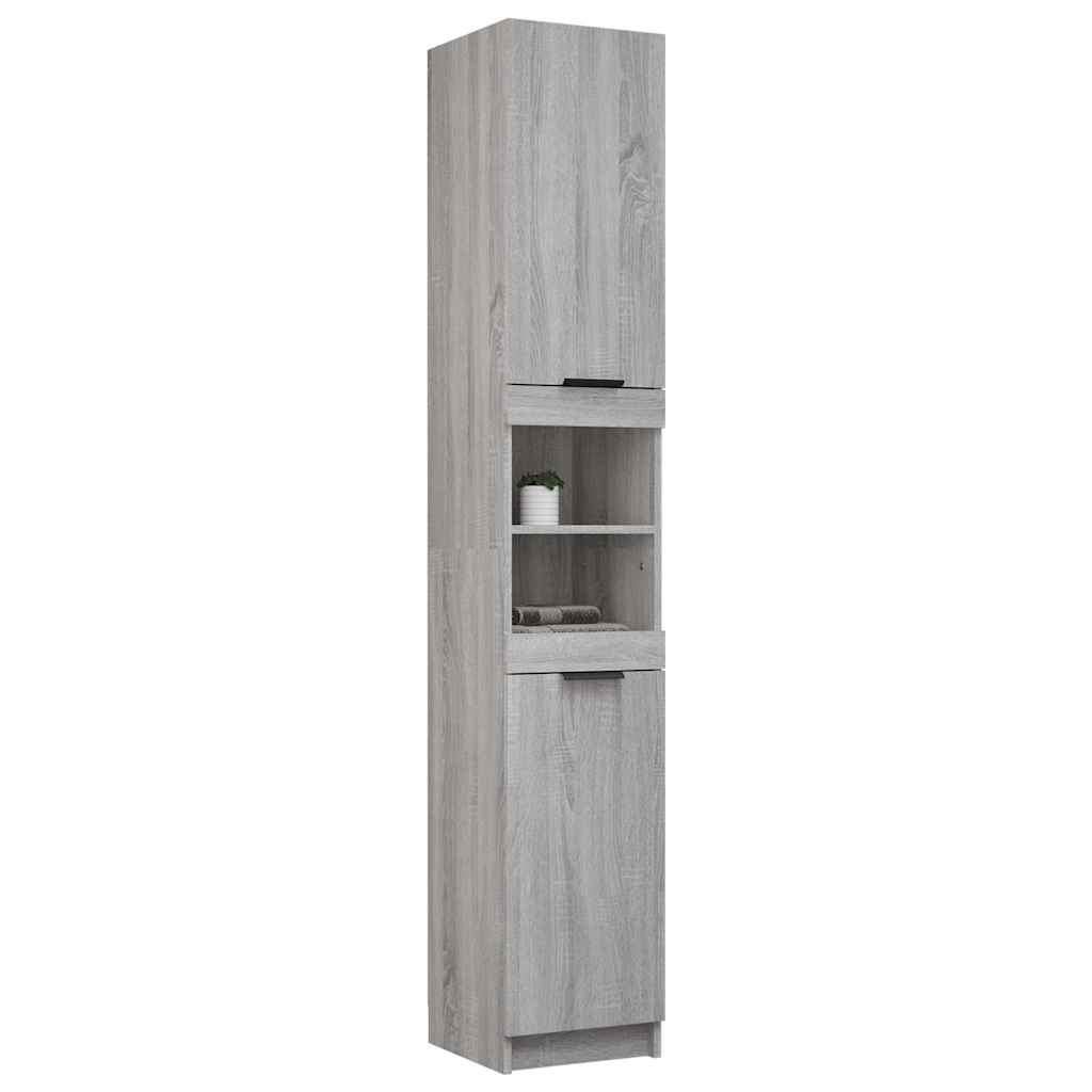 Bathroom Cabinet Grey Sonoma 32x34x188,5 cm Engineered Wood