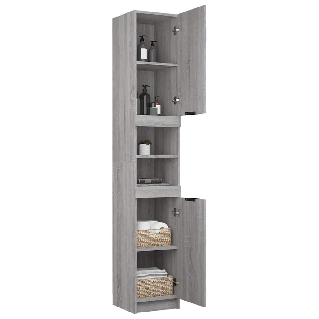 Bathroom Cabinet Grey Sonoma 32x34x188,5 cm Engineered Wood