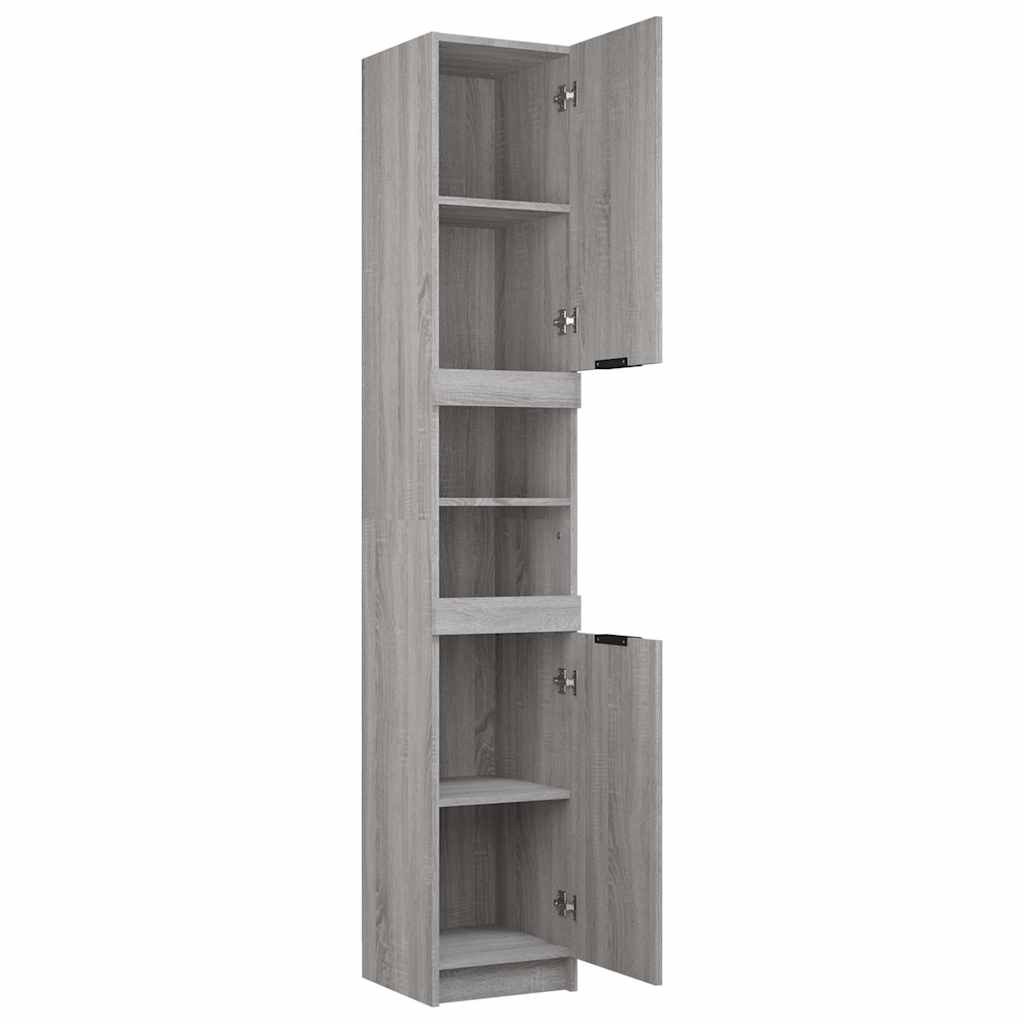 Bathroom Cabinet Grey Sonoma 32x34x188,5 cm Engineered Wood