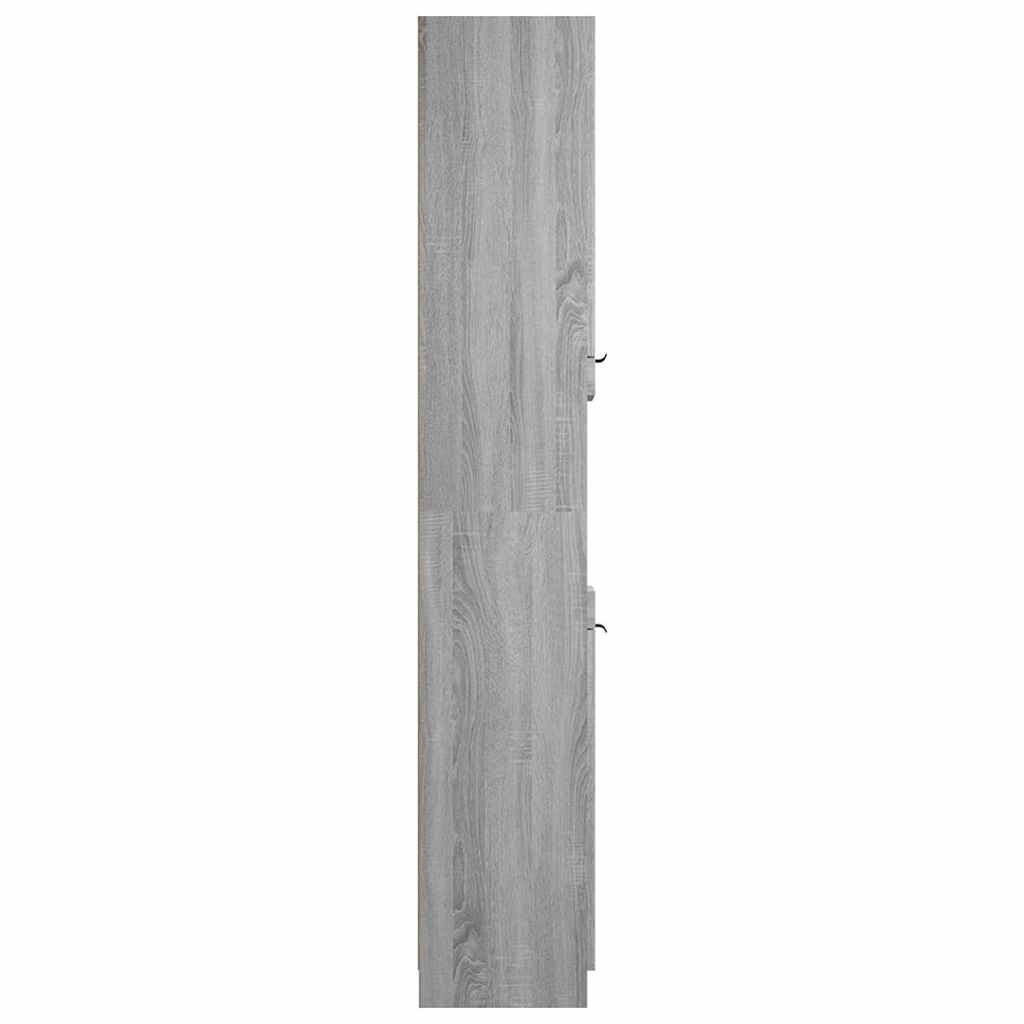 Bathroom Cabinet Grey Sonoma 32x34x188,5 cm Engineered Wood