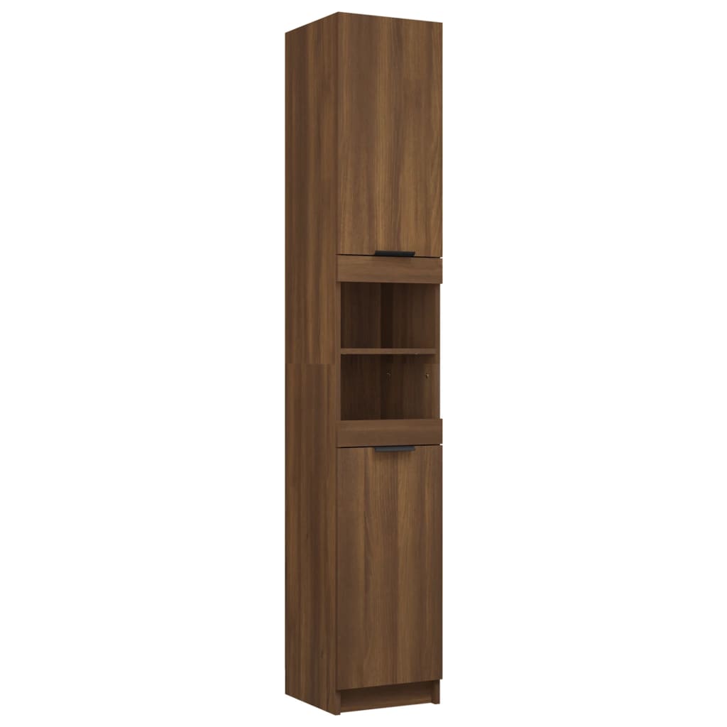 vidaXL Bathroom Cabinet Brown Oak 32x34x188.5 cm Engineered Wood