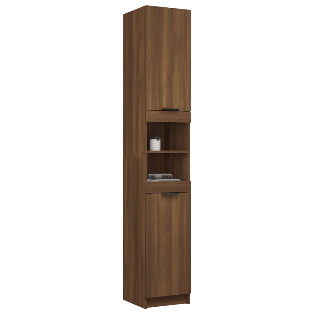 vidaXL Bathroom Cabinet Brown Oak 32x34x188.5 cm Engineered Wood