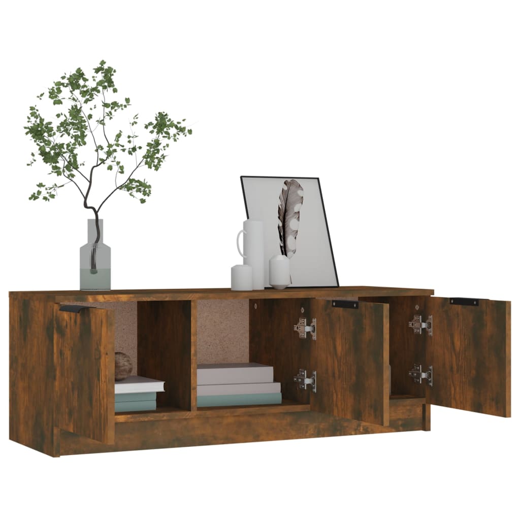 TV Cabinet Smoked Oak 102x35x36.5 cm Engineered Wood