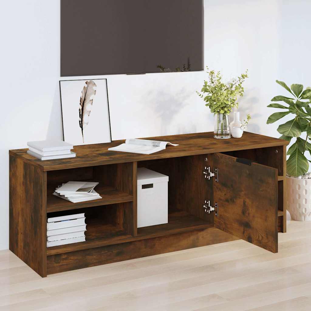 TV Cabinet Smoked Oak 102x35,5x36,5 cm Engineered Wood