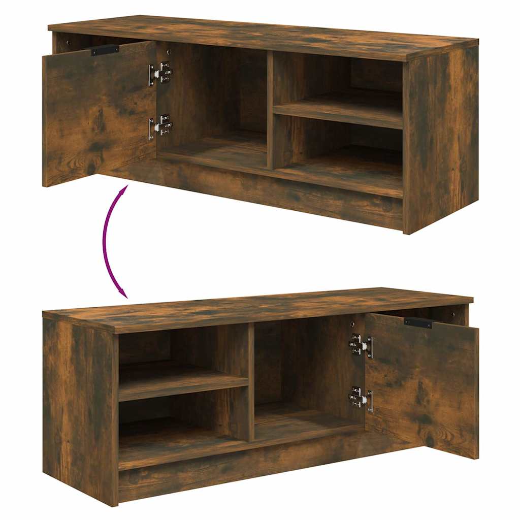 TV Cabinet Smoked Oak 102x35,5x36,5 cm Engineered Wood