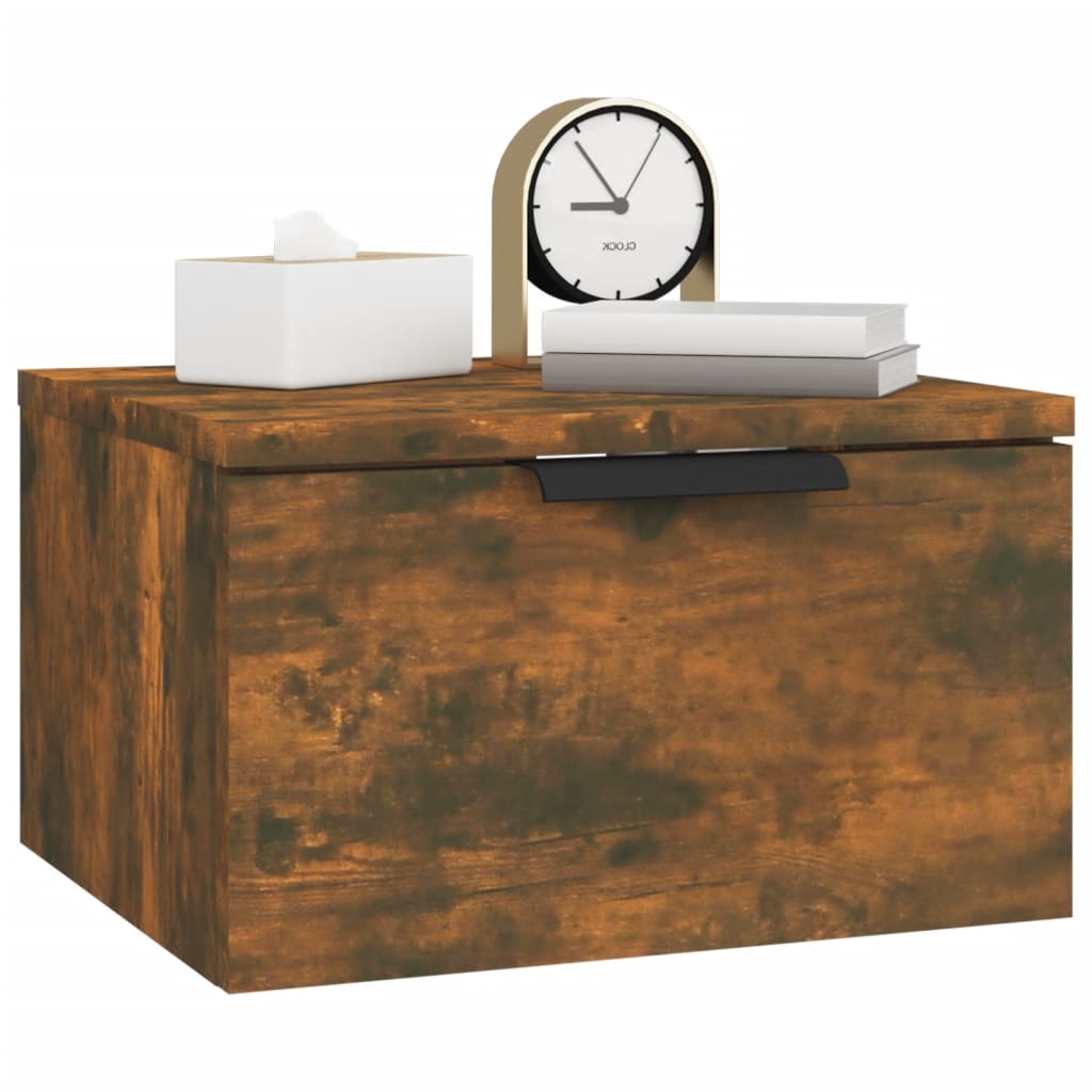 vidaXL Wall-mounted Bedside Cabinet Smoked Oak 34x30x20 cm