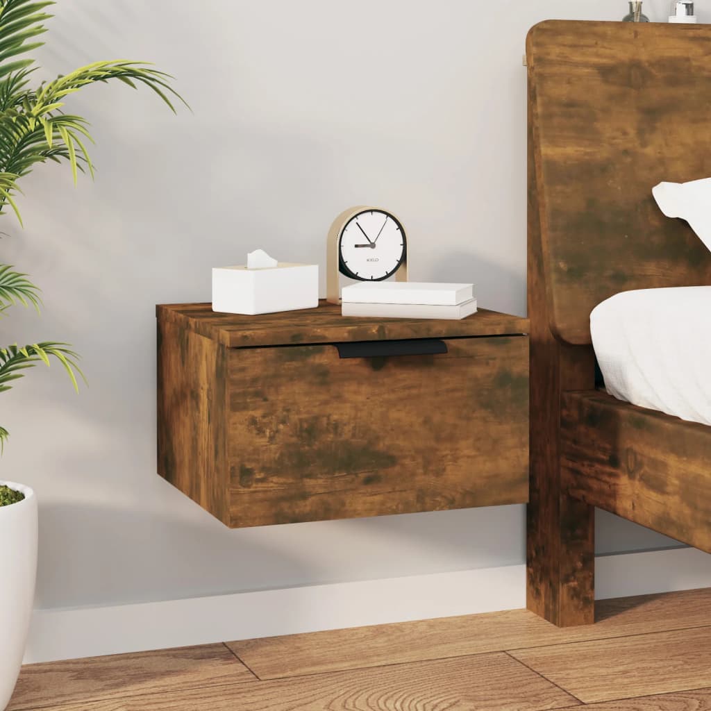 vidaXL Wall-mounted Bedside Cabinets 2 pcs Smoked Oak 34x30x20 cm