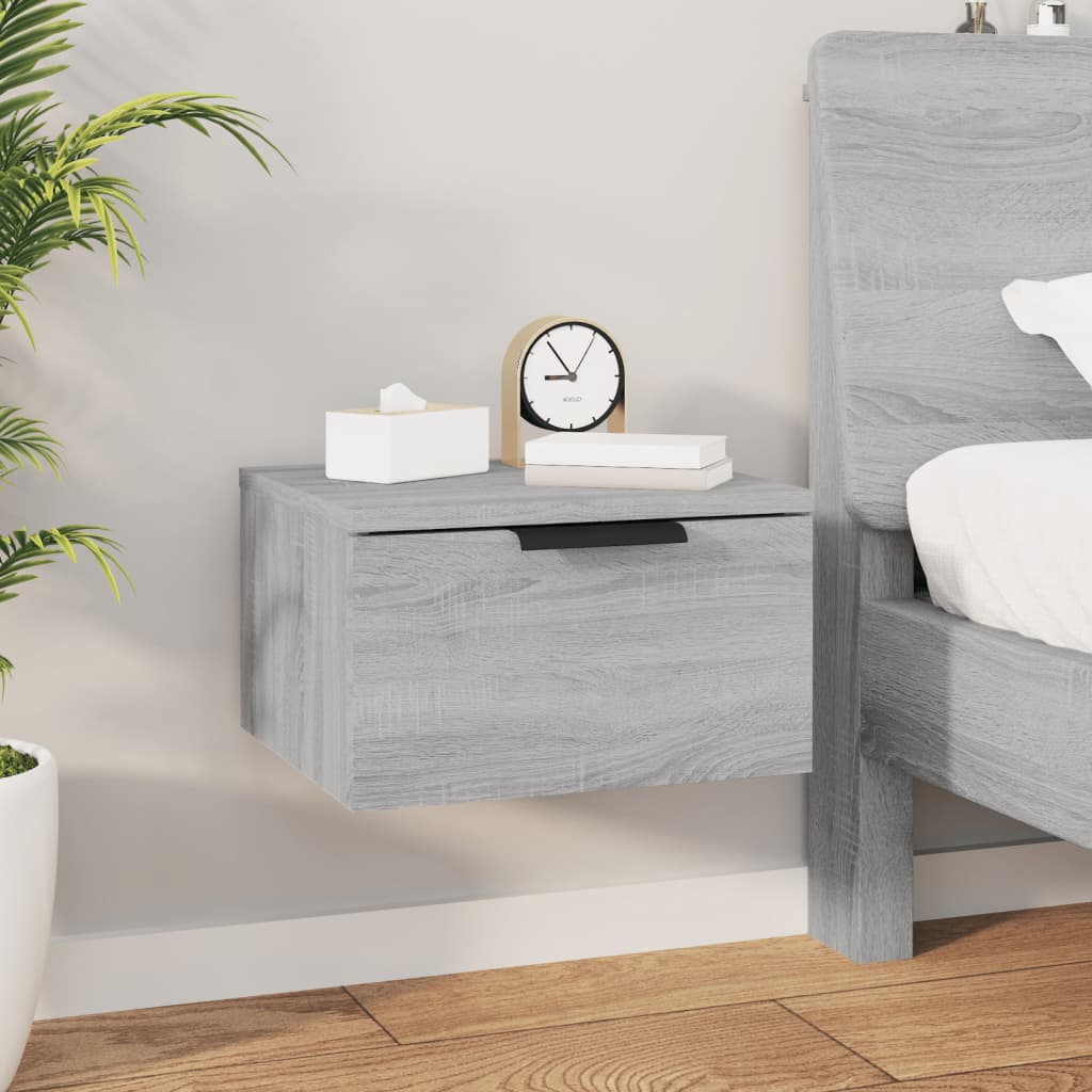 vidaXL Wall-mounted Bedside Cabinets 2 pcs Grey Sonoma 34x30x20 cm