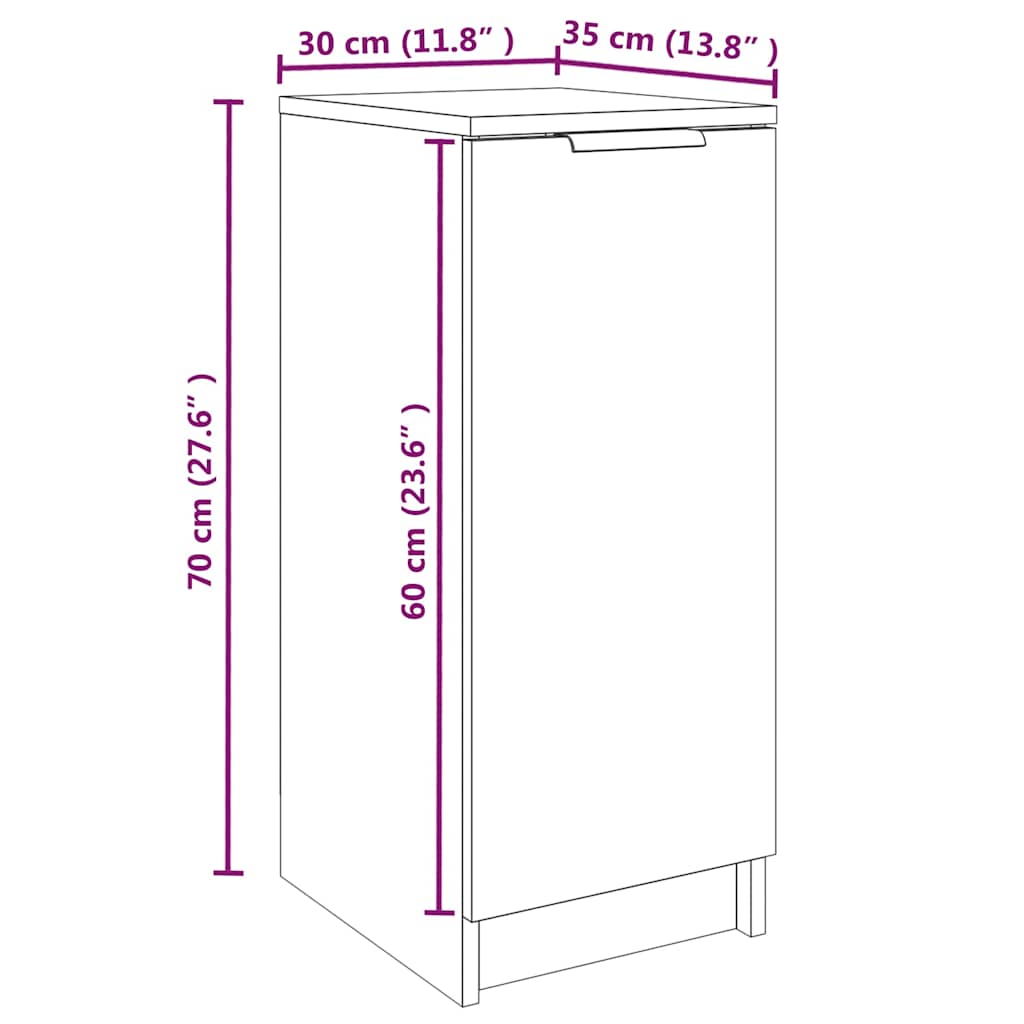 Shoe Cabinet Smoked Oak 30x35x70 cm Engineered Wood