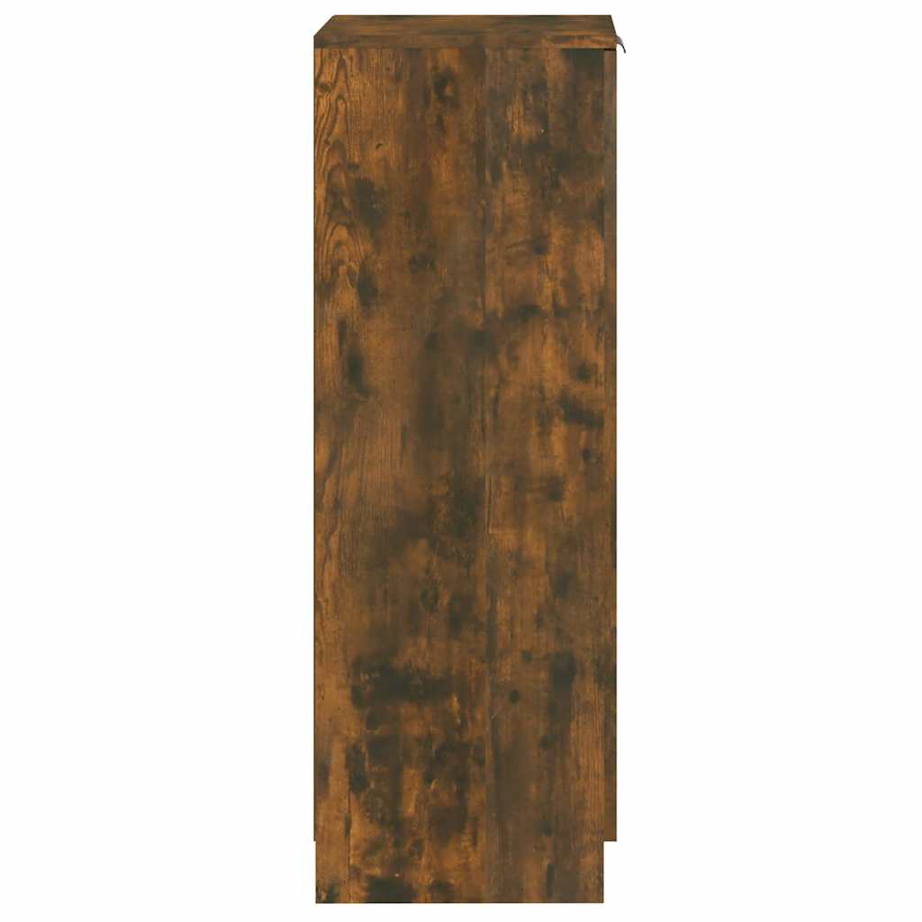 Shoe Cabinet Smoked Oak 30x35x100 cm Engineered Wood