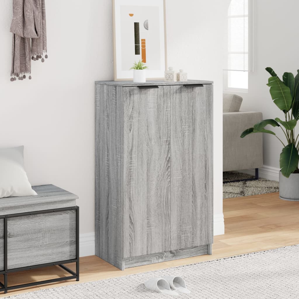 vidaXL Shoe Cabinet Grey Sonoma 59x35x100 cm Engineered Wood