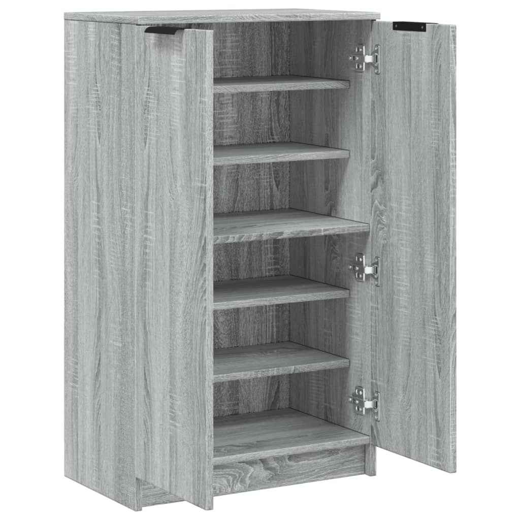 vidaXL Shoe Cabinet Grey Sonoma 59x35x100 cm Engineered Wood