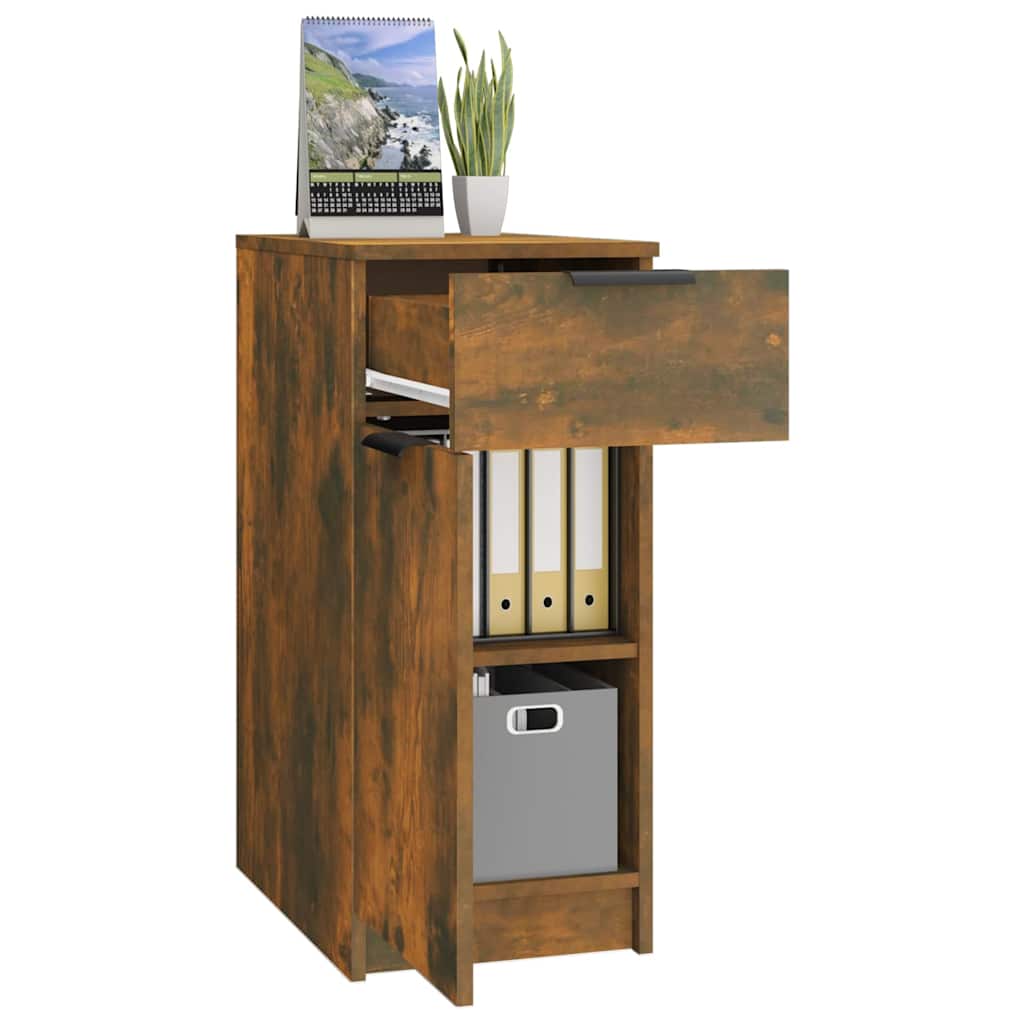 Desk Cabinet Smoked Oak 33,5x50x75 cm Engineered Wood