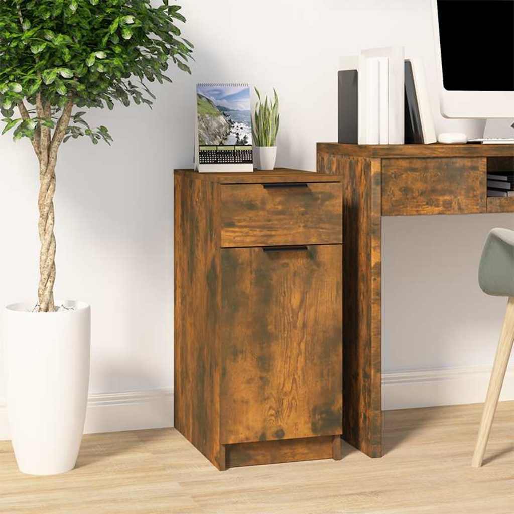 Desk Cabinet Smoked Oak 33,5x50x75 cm Engineered Wood