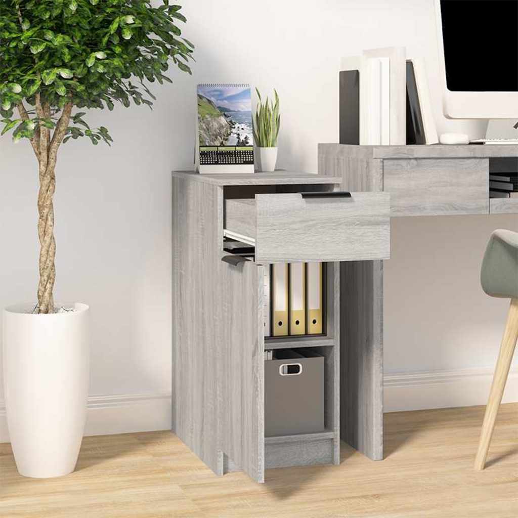 Desk Cabinet Grey Sonoma 33,5x50x75 cm Engineered Wood