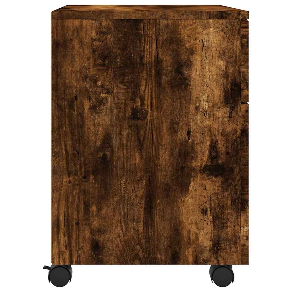 Mobile File Cabinet with Wheels Smoked Oak 45x38x54 cm