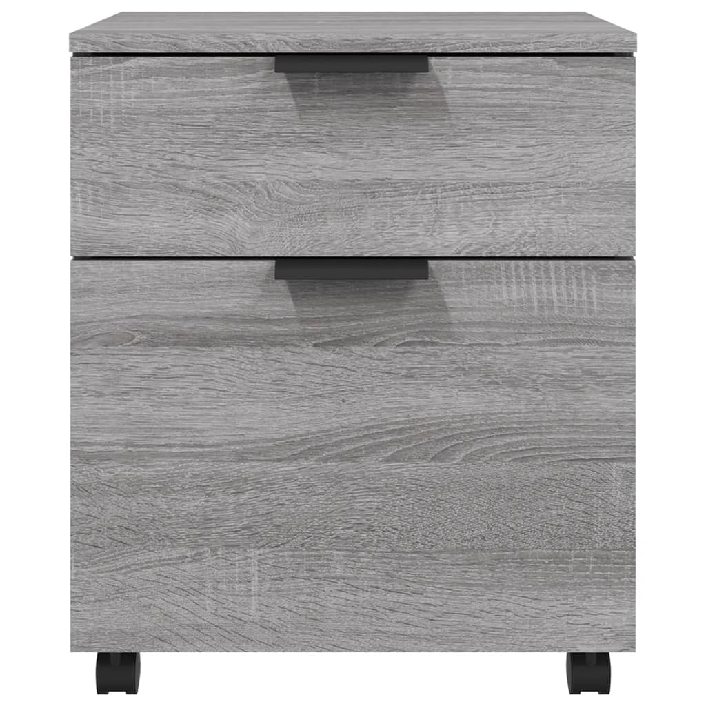 vidaXL Mobile File Cabinet with Wheels Grey Sonoma 45x38x54 cm Engineered Wood