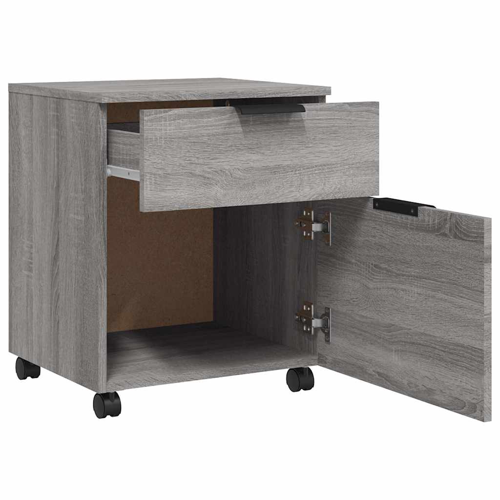Mobile File Cabinet with Wheels Grey Sonoma 45x38x54 cm