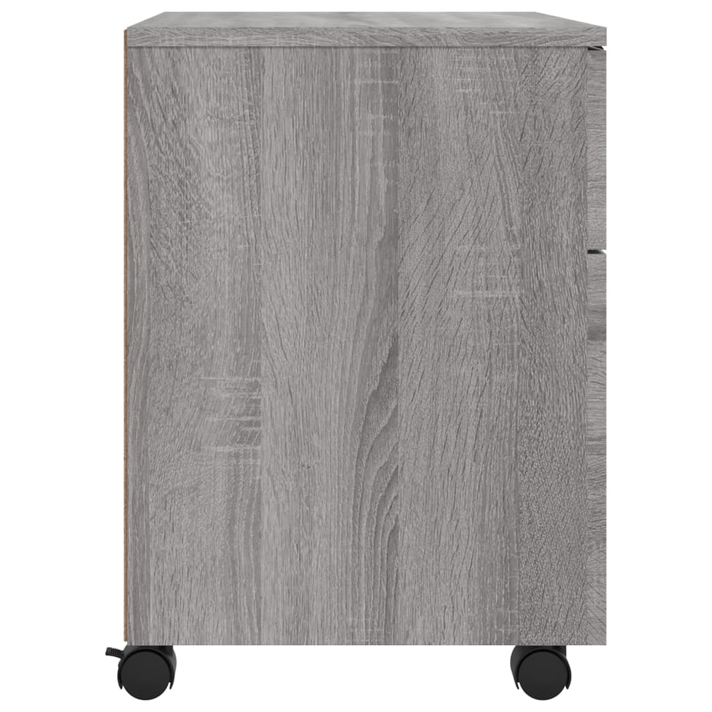 Classeur Mobile à Roulettes Gris Sonoma 45x38x54 cm Bois D'ingénierie