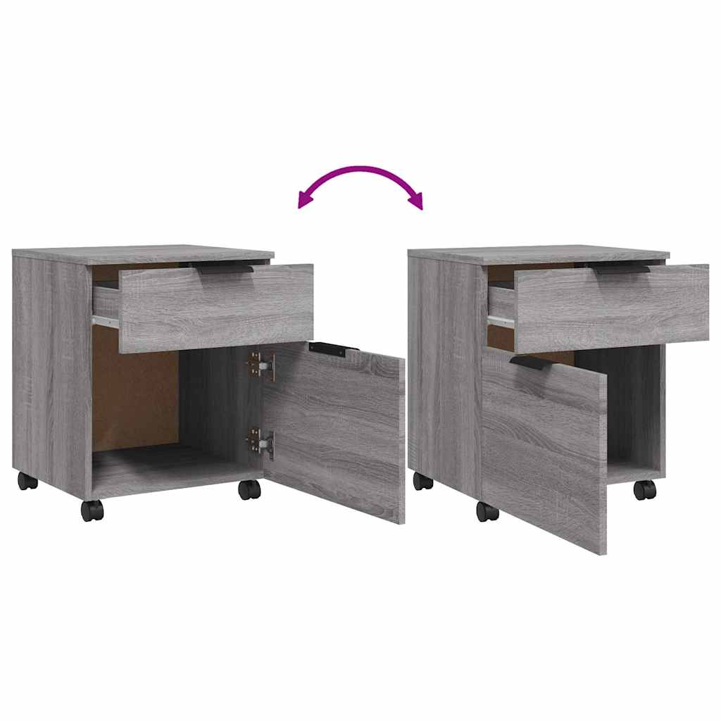 Mobile File Cabinet with Wheels Grey Sonoma 45x38x54 cm