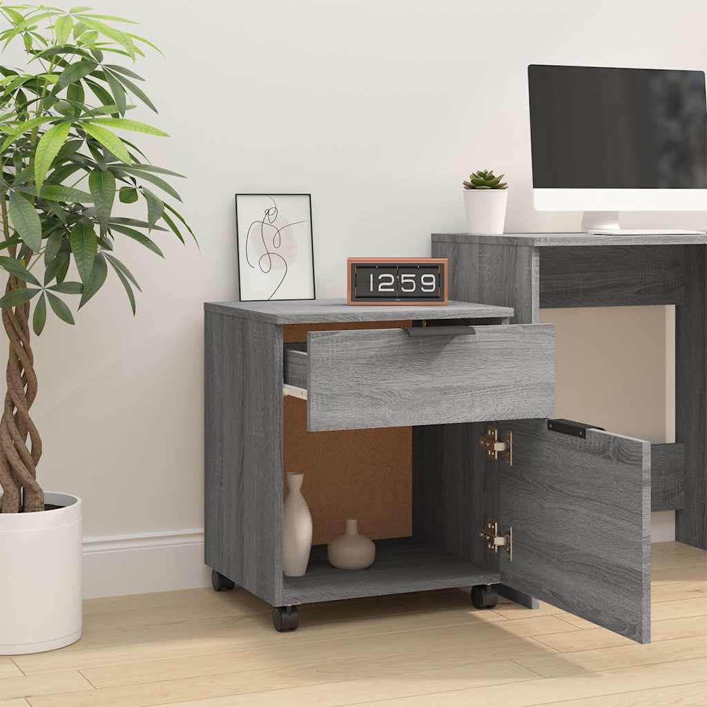 Mobile File Cabinet with Wheels Grey Sonoma 45x38x54 cm