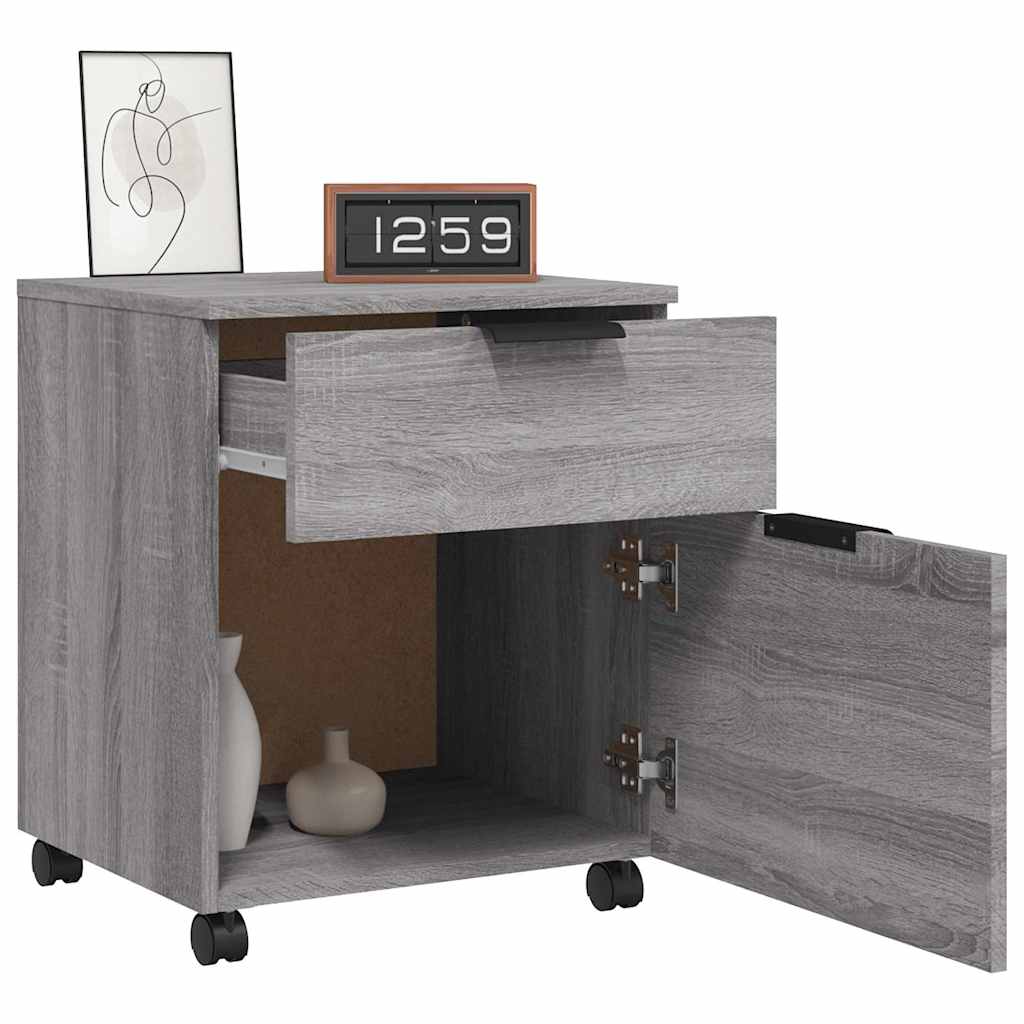 Mobile File Cabinet with Wheels Grey Sonoma 45x38x54 cm