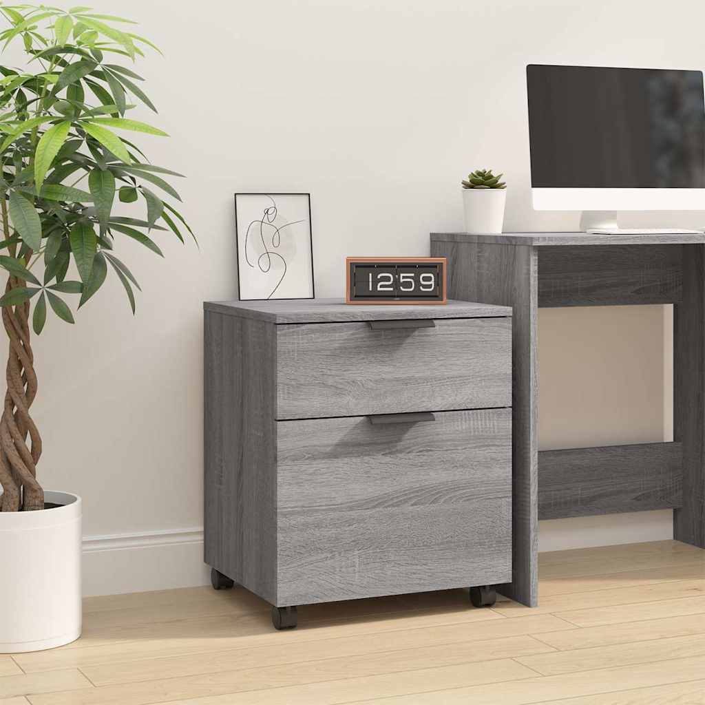 Mobile File Cabinet with Wheels Grey Sonoma 45x38x54 cm