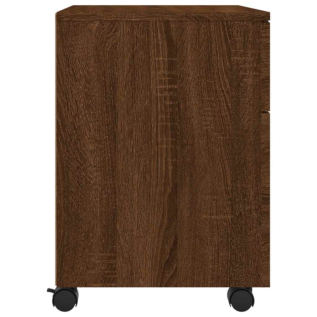 Mobile File Cabinet with Wheels Brown Oak 45x38x54 cm