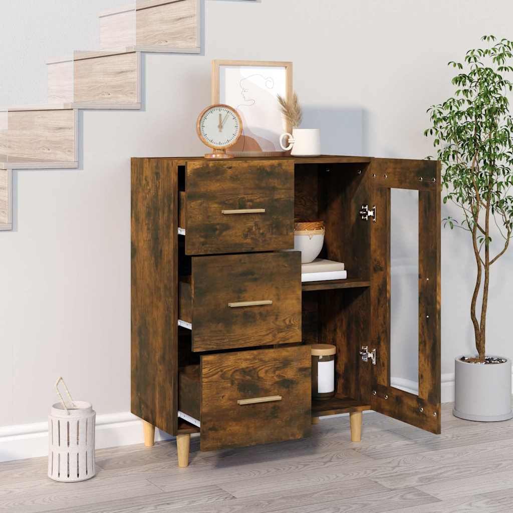 Sideboard Smoked Oak 69,5x34x90 cm Engineered Wood